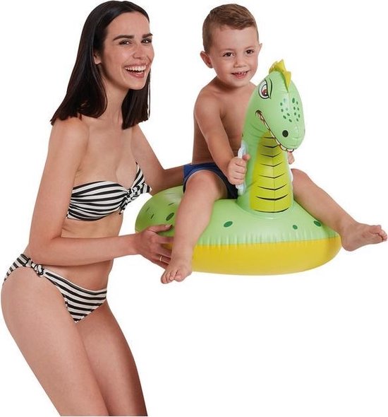 Happy People Opblaasbare dinosaurus luchtbed voor kinderen 93 cm - Opblaasbaar zwembad speelgoed