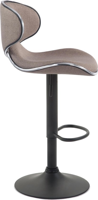 Tabouret de bar Clp Las Vegas - Tissu - Noir Taupe