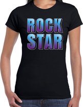 Rockstar fun tekst t-shirt zwart dames S