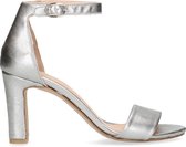 Manfield - Dames - Zilveren sandalen met hak - Maat 38