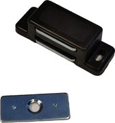 8x stuks magneetsnapper / magneetsnappers met metalen sluitplaat - bruin - deurstoppers / deurvastzetters / magneetbevestiging