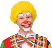 Pruik krullen clown geel