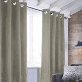 Sueden gordijn 100% polyester - Taupe - 140x250 cm