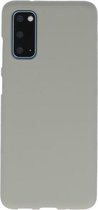 Bestcases Color Telefoonhoesje - Backcover Hoesje - Siliconen Case Back Cover voor Samsung Galaxy S20 - Grijs