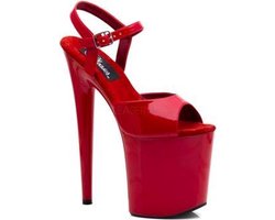 Pleaser - FLAMINGO-809 Sandaal met enkelband, Paaldans schoenen - Paaldans schoenen - 38 Shoes - Rood
