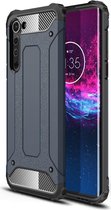 Motorola Edge Hoesje Shock Proof Hybride Back Cover Donkerblauw