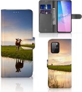 Smartphone Hoesje Geschikt voor Samsung S10 Lite Flip Case Koe
