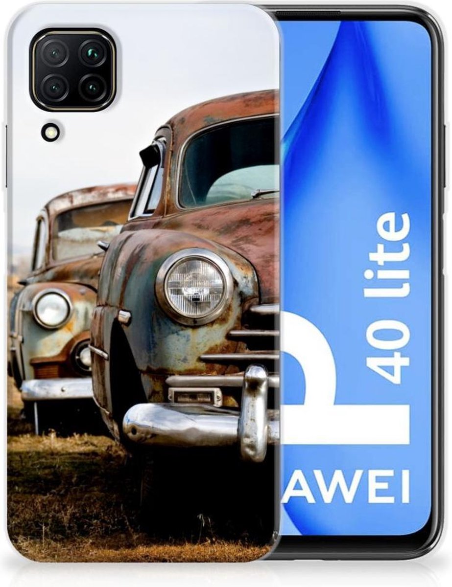 Huawei P40 Lite Siliconen Hoesje met foto Vintage Auto