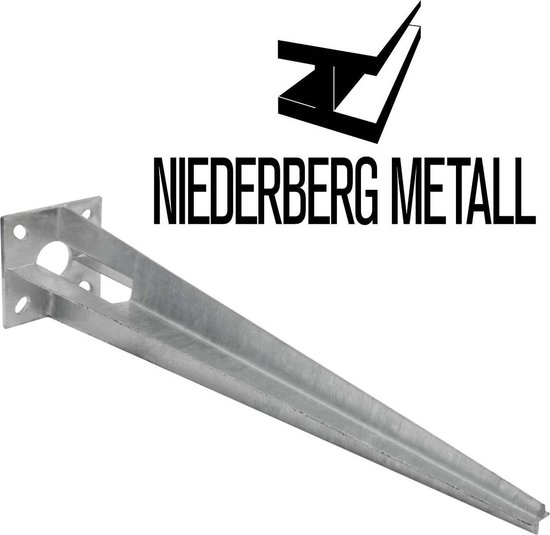 Slaggeslepen bodemhuls 50cm bodemhuls ø36 mm metalen huls ankerdrager | thermisch verzinkt - Niederberg Metall