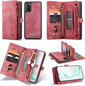 CASEME - Samsung Galaxy S20 Vintage Wallet Case - Rood
