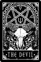 Deadly Tarot Metalen wandbord Deadly Tarot - The Devil Small Tin Sign Zwart