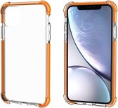 Bumper shock case geschikt voor Apple iPhone 11 - oranje + glazen screen protector