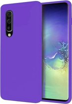 Silicone case Samsung Galaxy A50 - donkerpaars + glazen screen protector