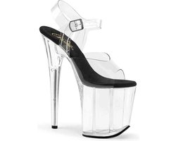 Pleaser - FLAMINGO-808 Sandaal met enkelband, Paaldans schoenen - Paaldans schoenen - 36 Shoes - Zwart