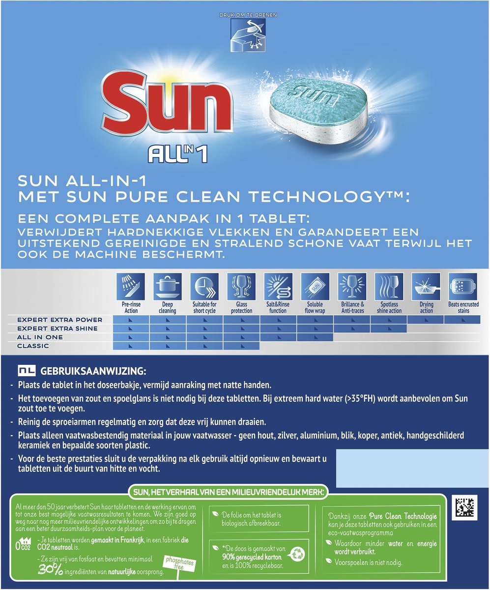 Sun All-in-1 Vaatwastabletten Normaal - 62 tabletten | bol.com