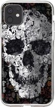 Casetastic Apple iPhone 11 Hoesje - Softcover Hoesje met Design - Doodle Skull BW Print