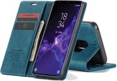 CASEME - Samsung Galaxy S9 Retro Wallet Case - Blauw
