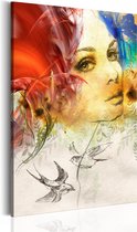 Schilderijen Op Canvas - Schilderij - Fiery Lady 40x60 - Artgeist Schilderij