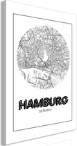 Schilderijen Op Canvas - Schilderij - Retro Hamburg (1 Part) Vertical 80x120 - Artgeist Schilderij