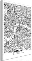 Schilderijen Op Canvas - Schilderij - Map of London (1 Part) Vertical 60x90 - Artgeist Schilderij