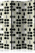 Kamerscherm - Scheidingswand - Vouwscherm - Black and White Dots [Room Dividers] 135x172 - Artgeist Vouwscherm