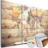 Schilderijen Op Canvas - Afbeelding op kurk - Map of Dreams [Cork Map] 90x60 - Artgeist Schilderij