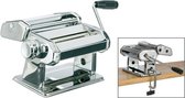 RVS pastamachine met tafelgreep 20,5 x 19,3 x 15,5 cm  - Pastamakers / pastamachines