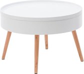 Houten salontafel met opbergruimte - 60x60x40 - wit