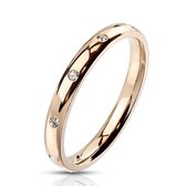 Ring Dames - Ringen Dames - Ringen Vrouwen - Rosé Goudkleurig - Rosé Gouden Kleur - Ring - Klassiek Steentje - Classico
