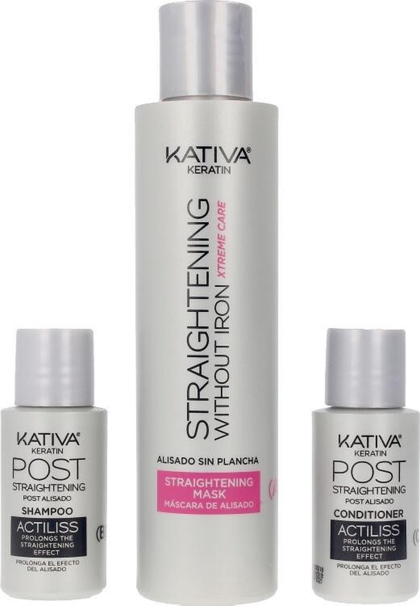 Haarstijlbehandeling Keratin Anti-frizz Xtrem Care Kativa (3 pcs) Beschadigd haar