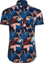 WE Fashion Heren slim fit overhemd met dessin - Maat L