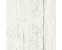 hout wit/grijs behang (vliesbehang, wit) | bol.com