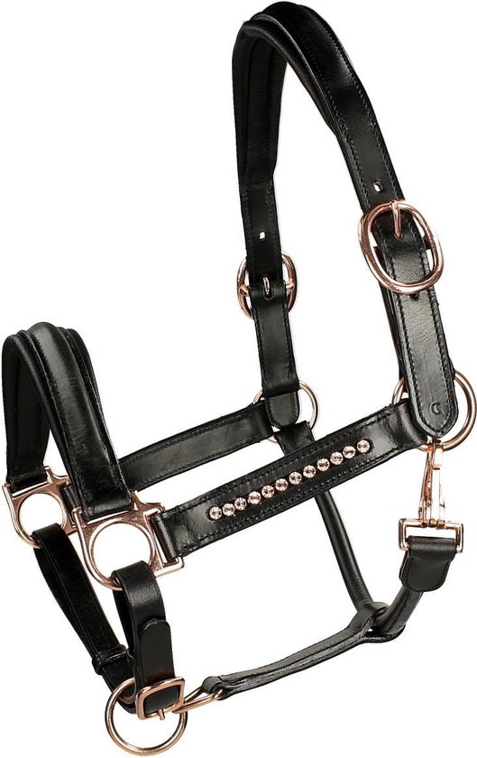 Horsegear Halster Hb Rose Gold Zwart - paard | bol.com