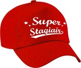 Super stagiair cadeau pet / baseball cap rood voor heren - bedankt kado voor een stagiair