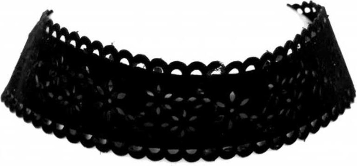 Zac's Alter Ego - Flower suede Choker - Zwart