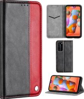 Voor Galaxy A11 Business Effen kleurstiksels Multifunctionele horizontale flip lederen tas met beugel en kaartsleuven (rood)