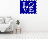 Muursticker Love - Donkerblauw - 60 x 48 cm - woonkamer engelse teksten