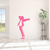 Muursticker Michael Jackson -  Roze -  88 x 160 cm  -  woonkamer   - Muursticker4Sale