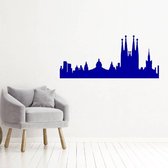 Muursticker Barcelona - Donkerblauw - 120 x 52 cm - woonkamer steden