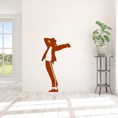 Muursticker Michael Jackson -  Bruin -  66 x 120 cm  -  woonkamer   - Muursticker4Sale