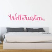 Muursticker Welterusten -  Roze -  80 x 16 cm  -  baby en kinderkamer  slaapkamer  nederlandse teksten  alle - Muursticker4Sale