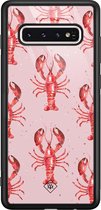 Samsung S10 hoesje glass - Lobster all the way | Samsung Galaxy S10 case | Hardcase backcover zwart