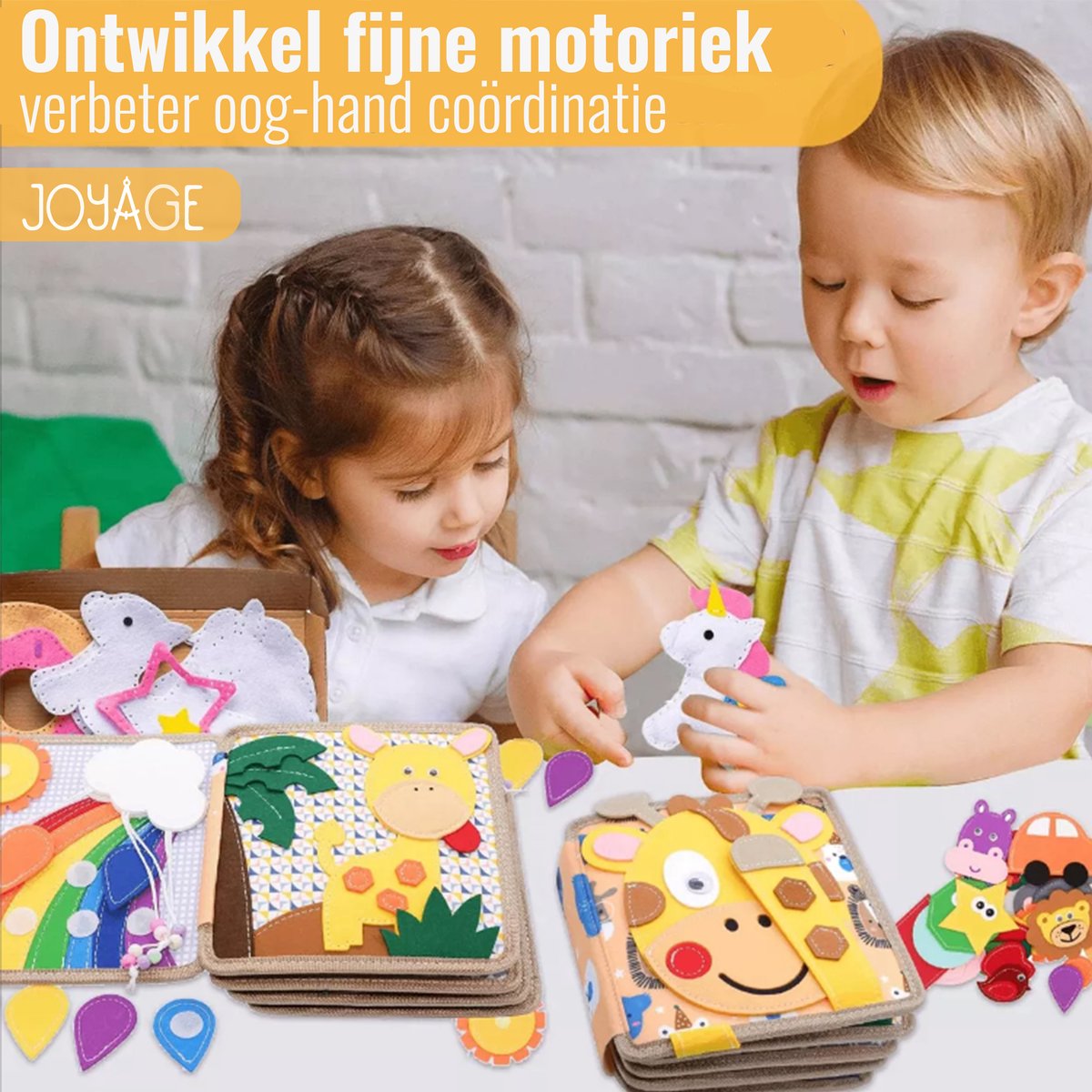 Joyage Busy Board Boek - Montessori activeitenboek voor onderweg in de auto - Busy book - Sensorisch speelgoed 3 jaar montessori speelgoed - Meisjes speelgoed jongens speelgoed peuter speelgoed 2 jaar - Kinderspeelgoed 1 jaar 3 jaar Activiteitenbord — afbeelding 4