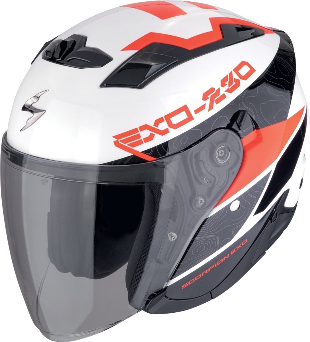 Scorpion Exo-230 Band Zwart Wit Rood Jethelm - Maat XL - Helm