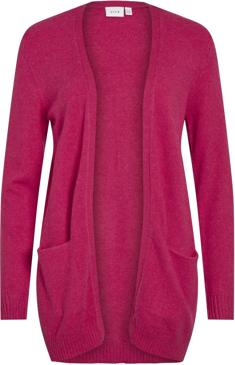 Vila Vest Viril Open L/s Knit Cardigan - Noos 14044041 Jazzy/dark Melange Dames Maat - XS