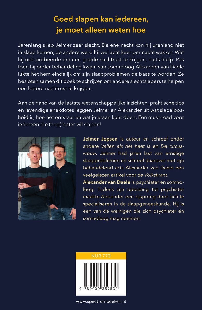 Nooit meer niet meer slapen - back cover