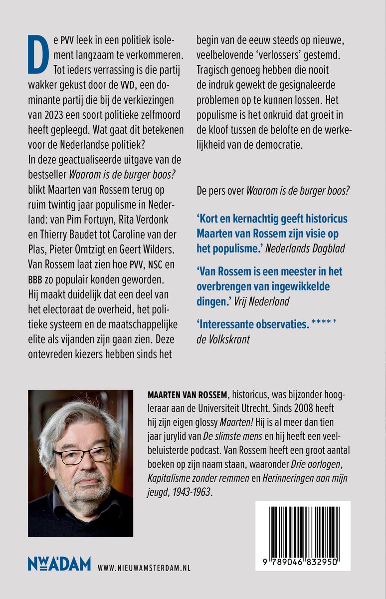 Maarten van Rossem over populisme en onze democratie - back cover
