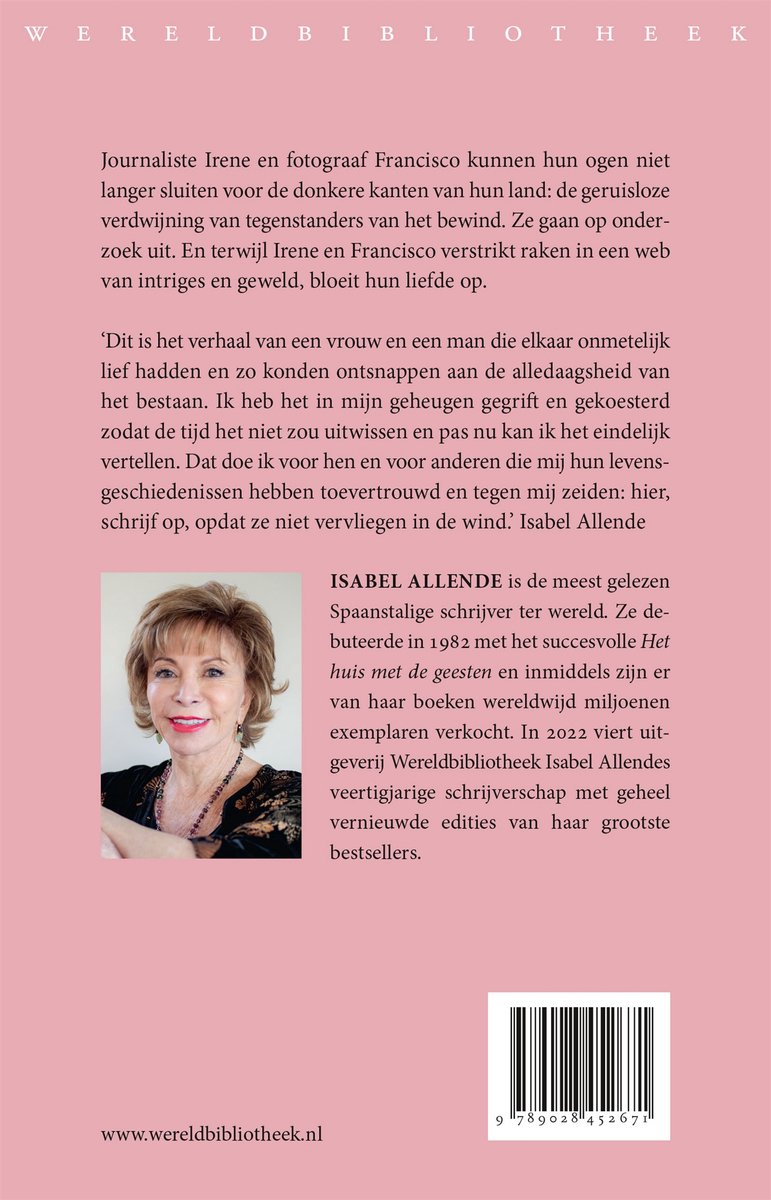 Foto van een vrouw met blond haar en een blauwe blouse, met tekst en een ISBN-barcode.