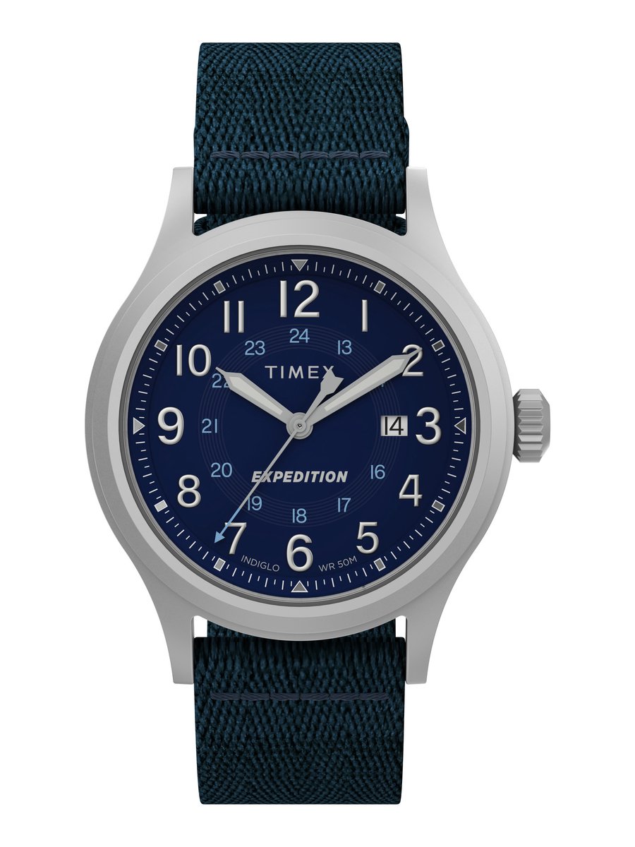 Timex Expedition North® Sierra Kwarts Analoog Horloge Blauw Kast: 100% Loodarm Messing | Armband: 100% Gerecycled Materiaal 40 TW2V65600YH, TW2V65700YH