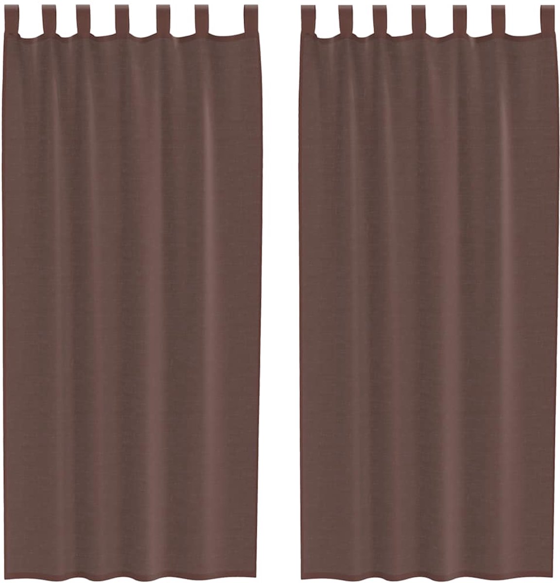 vidaXL - Gordijnen - voile - met - tab - top - 2 - st - bruin